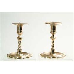 PAIR OF DIMINUTIVE 18TH CENTURY PRICKET CANDLESTICKS