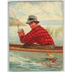 EVERETT STOUTENBURGH WARD (American, 1911-1994) TAKING LINE - PIKE ON