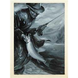 EVERETT STOUTENBURGH WARD (American, 1911-1994) SUCCESSFUL CATCH