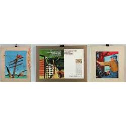 EVERETT STOUTENBURGH WARD (American, 1911-1994) THREE ILLUSTRATIONS
