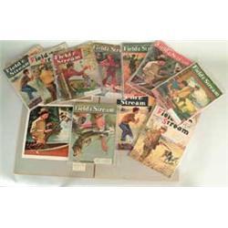 EVERETT STOUTENBURGH WARD (American, 1911-1994) TWELVE FIELD & STREAM MAGAZINES AND PORTFOLIO