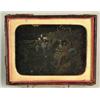 Image 1 : IMPORTANT 1/2 PLATE TINTED DAGUERREOTYPE SHOWING EIGHT MINERS IN TRENCH
