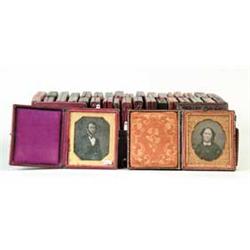 LOT OF 38 1/6TH PLATE DAGUERREOTYPES