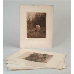 FIVE EDWARD CURTIS PHOTOGRAVURES