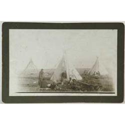EARLY PHOTO OF PLAINS INDIANS ENCAMPMENT