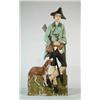 Image 1 : HAND CARVED WOODEN PLAQUE DEPICTING A COLONIAL FIGURE WITH GUN AND HUNTING DOGS
