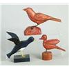 Image 1 : THREE CARVED WOOD BIRDS