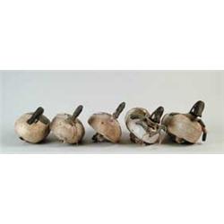 SET OF FIVE MAINE STATE CARVED DUCK DECOYS