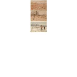 ARTHUR BURDETT FROST (American, 1851-1928) THREE MATTED HUNTING PRINTS