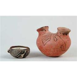 TWO DECORATED POTTERY VESSELS