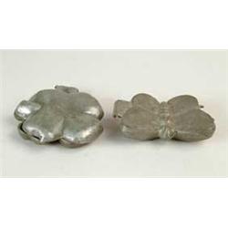 TWO FIGURAL PEWTER ICE CREAM MOLDS