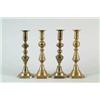 Image 1 : TWO PAIR OF BRASS PUSH UP CANDLESTICKS