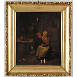 UNSIGNED (European, 19th Century) INTERIOR GENRE SCENE