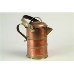 GOOD BRASS AND COPPER COVERED PITCHER