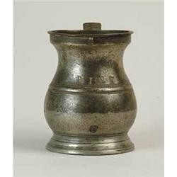 PEWTER HANDLED ONE PINT MEASURE