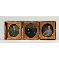 LOT OF THREE 1/6TH PLATE DAGUERREOTYPES