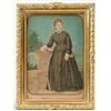 Image 1 : WATERCOLOR TINTED PHOTOGRAPHIC PORTRAIT OF A LADY