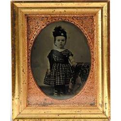 NICE EARLY FRAMED TINTYPE OF SCOTTISH CHILD