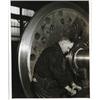 Image 1 : PHOTOGRAPHIC PRINT OF A WORKER AT AN AMERICAN LOCOMOTIVE FACTORY BY LEWIS W. HINE