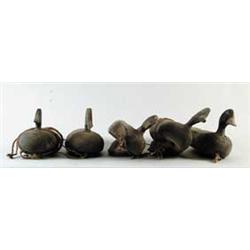 LOT OF FIVE MAINE STATE BLACK CARVED DUCK DECOYS