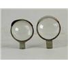 Image 1 : PAIR OF PEWTER AND GLASS LAMP LENSES