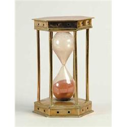 BRASS AND GLASS HOURGLASS