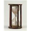 Image 1 : EARLY WOOD AND GLASS HOURGLASS. 
