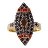 Image 2 : 18KT Yellow Gold Ruby and Diamond Ring-#426