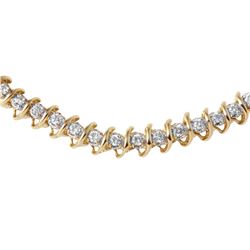 14KT Yellow Gold Diamond Eternity Necklace-#1761