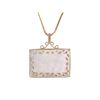 Image 1 : 14-18KT Yellow Gold Mother of Pearl Small Gambling Chip Pendant and Chain-#190
