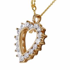 10KT Yellow Gold Diamond Heart Pendant and Chain-#617