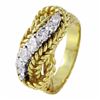 Image 1 : 18KT Yellow Gold Diamond Rope Ring-#630