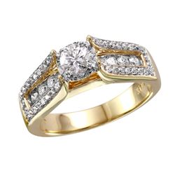 14KT Yellow Gold Diamond Engagement Ring-#1815