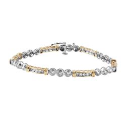 14KT Yellow and White Gold Diamond Bracelet-#881