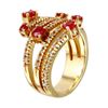 Image 2 : 14KT Yellow Gold Ruby and Diamond Ring-#2086-0