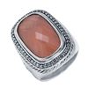 Image 1 : David Yurman Sterling Silver Albion Rose Quartz and Diamond Ring-#497