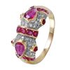 Image 1 : 18KT Yellow Gold Ruby and Diamond Ring-#1395