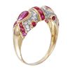 Image 2 : 18KT Yellow Gold Ruby and Diamond Ring-#1395