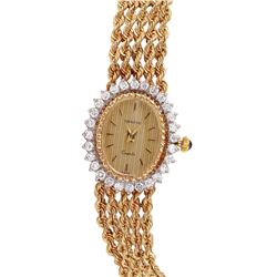Swiss Geneve 14KT Yellow Diamond Gold Wristwatch-#819