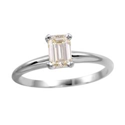 14KT White Gold Diamond Solitaire Ring-#590