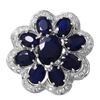 Image 3 : 14KT White Gold Sapphire and Diamond Ring-#1529