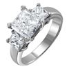 Image 1 : Platinum Three Stone Diamond Ring-#1591