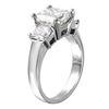 Image 2 : Platinum Three Stone Diamond Ring-#1591