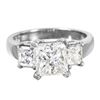 Image 3 : Platinum Three Stone Diamond Ring-#1591