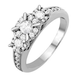 14KT White Gold Diamond Engagement Ring-#1688