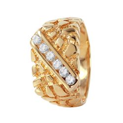 14KT Yellow Gold Diamond Nugget Ring-#470