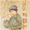 Image 2 : Puck LIMITED EDITION Serigraph by Edna Hibel (1917-2014), Numbered and Hand Signed with Certificate 