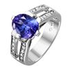 Image 1 : 14KT White Gold Tanzanite and Diamond Ring-#2142