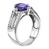 Image 2 : 14KT White Gold Tanzanite and Diamond Ring-#2142
