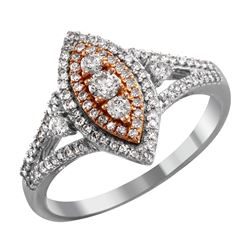 10KT White and Rose Gold Diamond Engagement Ring-#2048